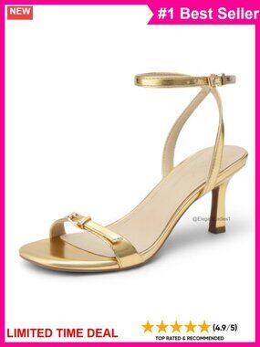 Kitten Heel Square Open Toe Ankle Strap Heeled Sandals Prom Evening